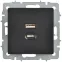 BRITE Розетка USB A+C 45Вт высокоскоростная зарядка РЮ11-2-БрЧ черный IEK