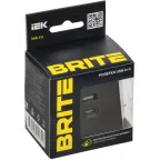 BRITE Розетка USB A+C 45Вт высокоскоростная зарядка РЮ11-2-БрГ графит IEK