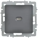 BRITE Розетка USB C 65Вт высокоскоростная зарядка РЮ12-1-БрГ графит IEK