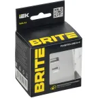BRITE Розетка USB A+C 45Вт высокоскоростная зарядка РЮ11-2-БрА алюминий IEK