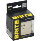 BRITE Розетка USB A+C 45Вт высокоскоростная зарядка РЮ11-2-БрКр бежевый IEK