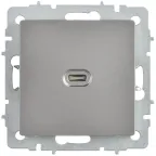 BRITE Розетка USB C 65Вт высокоскоростная зарядка РЮ12-1-БрС сталь IEK