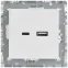BRITE Розетка USB A+C 18Вт РЮ11-1-БрАБ арктический белый IEK