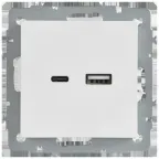 BRITE Розетка USB A+C 18Вт РЮ11-1-БрАБ арктический белый IEK