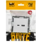 BRITE Розетка USB A+C 18Вт РЮ11-1-БрАБ арктический белый IEK