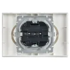 BRITE Розетка 2-местная с заземлением с защитными шторками 16А в сборе РСш12-3-БрАБ арктический белый IEK