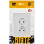 BRITE Розетка 2-местная без заземления без защитных шторок 10А в сборе РС12-2-БрАБ арктический белый IEK