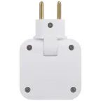 Тройник электрический поворотный на 2 розетки + 2USB 10А белый SPF-2-FL-USB