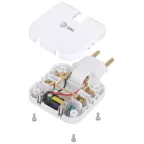 Тройник электрический поворотный на 2 розетки + 2USB 10А белый SPF-2-FL-USB