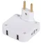 Тройник электрический поворотный на 2 розетки + 2USB 10А белый SPF-2-FL-USB