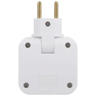 Тройник электрический поворотный на 2 розетки + 2USB A+C 10А белый SPF-2-FL-USBC