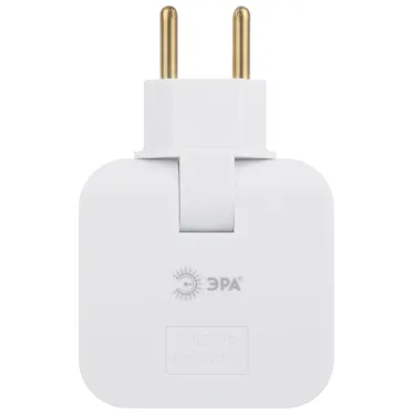 Тройник электрический поворотный на 2 розетки + 2USB A+C 10А белый SPF-2-FL-USBC