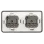 Розетка Эксперт 11-2524-01 2х2P+E гориз. IP55, шторки, 16A-250В, СУ, белый