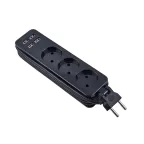Удлинитель серии Travel шнур 1,8м 3 гнездa 10A без зазамления 4USB 3,1A Черный ТМ UnielS-CT3-1,8U BLACK