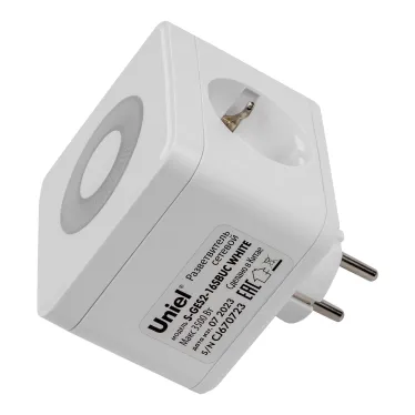 Разветвитель сетевой с выключателем, с/з,2 гнезда.2USB+1TYPE C 16А, 3500Вт Белый. S-GES2-16SBUC WHITE
