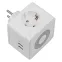 Разветвитель сетевой с выключателем, с/з,2 гнезда.2USB+1TYPE C 16А, 3500Вт Белый. S-GES2-16SBUC WHITE