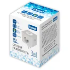 Разветвитель сетевой с выключателем, с/з,2 гнезда.2USB+1TYPE C 16А, 3500Вт Белый. S-GES2-16SBUC WHITE