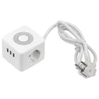 Удлинитель серии Standard c с заземлением шнур 1,5м 2 гнезда 3 USB 16А Белый ТМ Uniel S-GCD2-1,5SBU WHITE