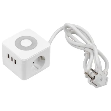 Удлинитель серии Standard c с заземлением шнур 1,5м 2 гнезда 3 USB 16А Белый ТМ Uniel S-GCD2-1,5SBU WHITE