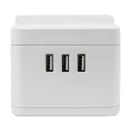 Удлинитель серии Standard с заземлением шнур 1,5м 2 гнезда 3 USB 16А держатель для телефона Белый ТМ Uniel S-GCD2-1,5SBUH WHITE