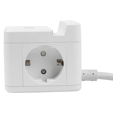 Удлинитель серии Standard с заземлением шнур 1,5м 2 гнезда 3 USB 16А держатель для телефона Белый ТМ Uniel S-GCD2-1,5SBUH WHITE
