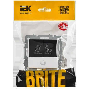 BRITE Кнопка звонка с индикацией для отелей 10А ВС10-1-9-БрАБ арктический белый IEK