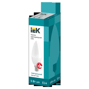 Лампа светодиодная C35 свеча 5Вт 230В 4000К E14 IEK