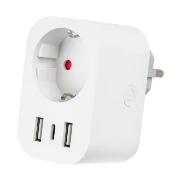 Умная розетка Wi-Fi 2USB Type-C 5В, 2,4A 16A До 3680Вт Голосовое управление приложение UnielSmart TM Uniel USH-A103 1G/UC/WF WHITE