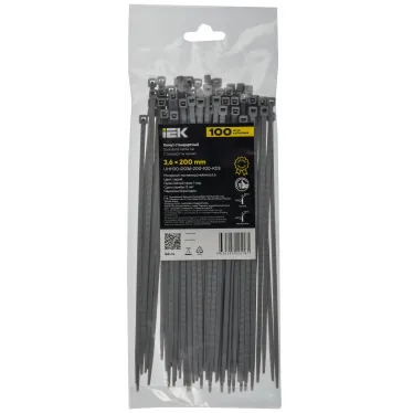 Хомут P6.6 стандартный серый 3,6х200мм IEK