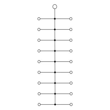Блок распределительный с верт. адаптером на рейки шириной 15/35мм, зажим push-in, 1 ввод 6 кв.мм, 18 точек подключения 2,5 кв.мм, красный