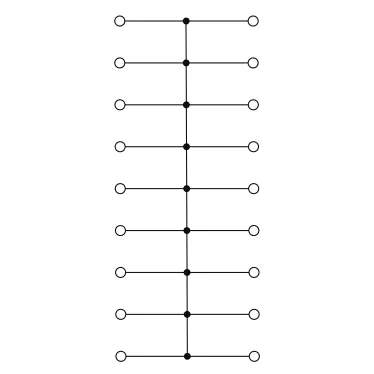Блок распределительный с верт. адаптером на рейки шириной 15/35мм, зажим push-in, 18 точек подключения 2,5 кв.мм, красный