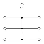 Блок распределительный с верт. адаптером на рейки шириной 15/35мм, зажим push-in, 1 ввод 6 кв.мм, 6 точек подключения 2,5 кв.мм, синий