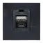 Розетка USB A+C, 2.1А, 2 гнезда, без индикатора, черная, матовая EKF
