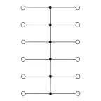 Блок распределительный с гориз. адаптером на рейку шириной 35мм, зажим push-in, 12 точек подключения 2,5 кв.мм, синий