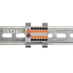 Блок распределительный с гориз. адаптером на рейку шириной 35мм, зажим push-in, 1 ввод 6 кв.мм, 12 точек подключения 2,5 кв.мм, серый