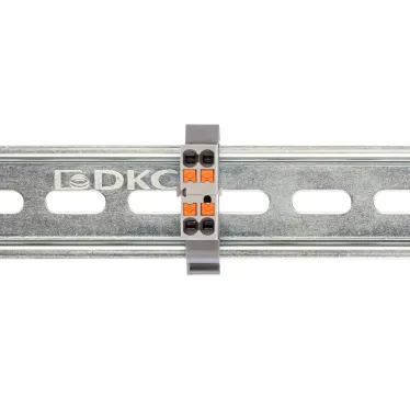 Блок распределительный с гориз. адаптером на рейку шириной 35мм, зажим push-in, 4 точки подключения 2,5 кв.мм, серый