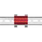 Блок распределительный с гориз. адаптером на рейку шириной 35мм, зажим push-in, 18 точек подключения 2,5 кв.мм, красный