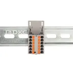 Блок распределительный с верт. адаптером на рейки шириной 15/35мм, зажим push-in, 12 точек подключения 2,5 кв.мм, серый