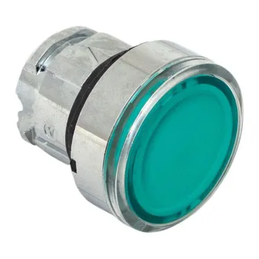 Исполнительный механизм кнопки XB4 зеленый плоский возвратный без фиксации, с подсветкой IP65 EKF