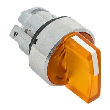 Исполнительный механизм переключателя ХB4 желтый на 2 положения с фиксацией, с подсветкой с короткой ручкой IP65 EKF