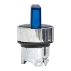 Исполнительный механизм переключателя ХB4 синий на 2 положения возвратный без фиксации, с подсветкой с короткой ручкойой IP65