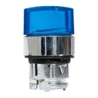 Исполнительный механизм переключателя ХB4 синий на 2 положения возвратный без фиксации, с подсветкой с короткой ручкойой IP65