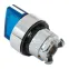 Исполнительный механизм переключателя ХB4 синий на 2 положения возвратный без фиксации, с подсветкой с короткой ручкойой IP65