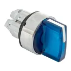 Исполнительный механизм переключателя ХB4 синий на 2 положения возвратный без фиксации, с подсветкой с короткой ручкойой IP65