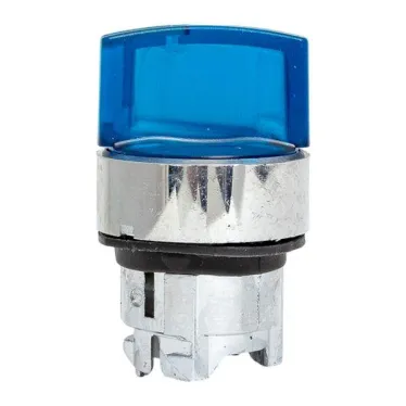 Исполнительный механизм переключателя ХB4 синий на 2 положения возвратный без фиксации, с подсветкой с короткой ручкойой IP65