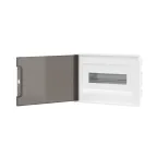 Щиток 12 мод встраиваемый FRAME, белый, с тонированной дверцей, с 2 шинами PEN на 6 и 8 отв.