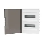 Щиток 24 мод встраиваемый для полых стен FRAME, белый, с тонированной дверцей, с 4 шинами PEN (2шт на 8 отв. и 2шт на 6 отв.)