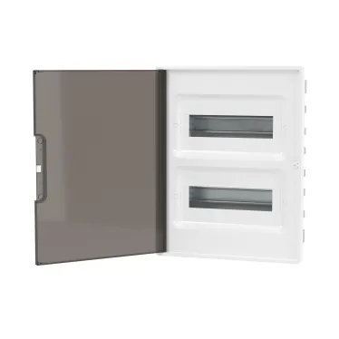 Щиток 24 мод встраиваемый для полых стен FRAME, белый, с тонированной дверцей, с 4 шинами PEN (2шт на 8 отв. и 2шт на 6 отв.)