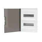 Щиток 24 мод встраиваемый FRAME, белый, с тонированной дверцей, с 4 шинами PEN (2шт на 8 отв. и 2шт на 6 отв.)