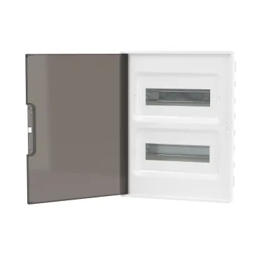 Щиток 24 мод встраиваемый FRAME, белый, с тонированной дверцей, с 4 шинами PEN (2шт на 8 отв. и 2шт на 6 отв.)